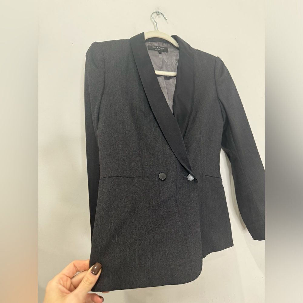 Rag & Bone Tuxedo Blazer In Charcoal black - image 5